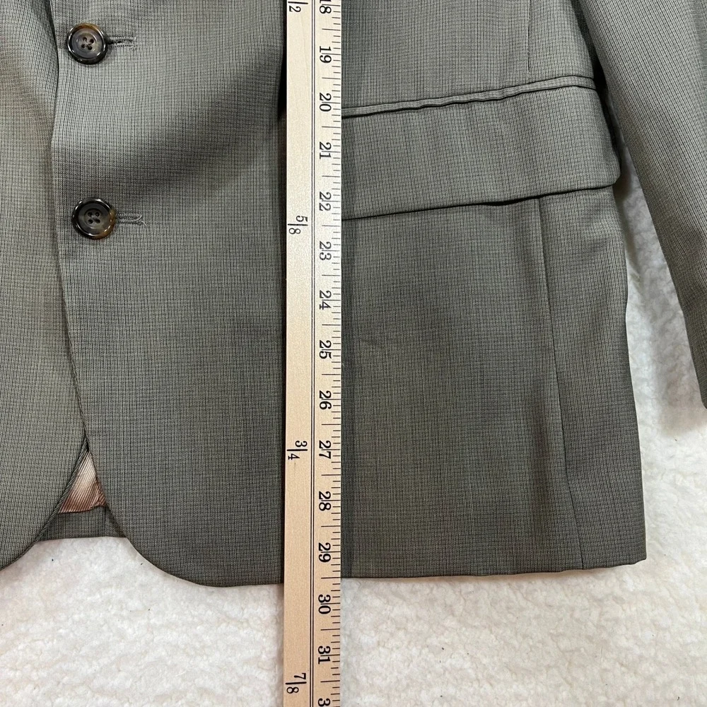 Oscar de la Renta Blazer Mens 40S Gray Tailored Suit Jacket Two Button Textured